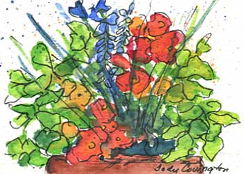 "Summertime Inspiration" by Jody Covington, Beloit WI - Watercolor & Ink - SOLD